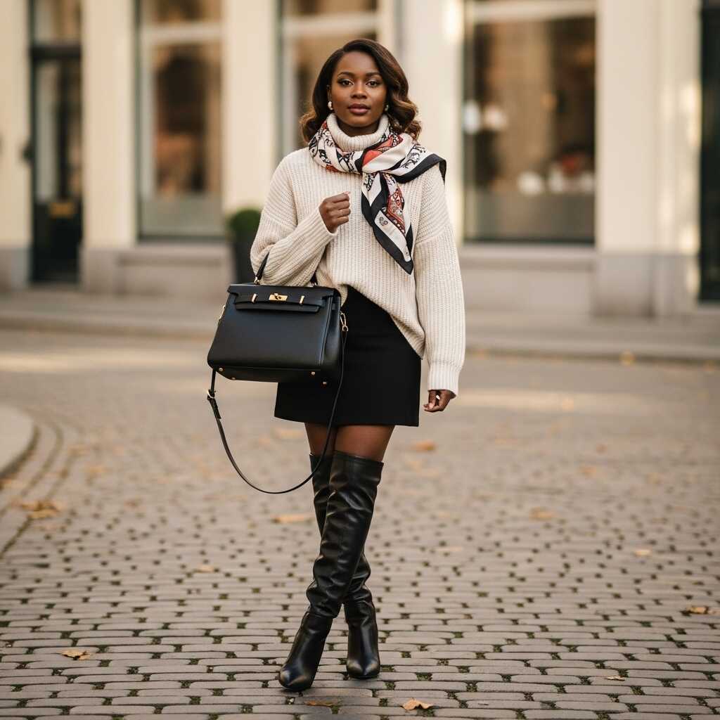 Mini Skirt with a Sweater
