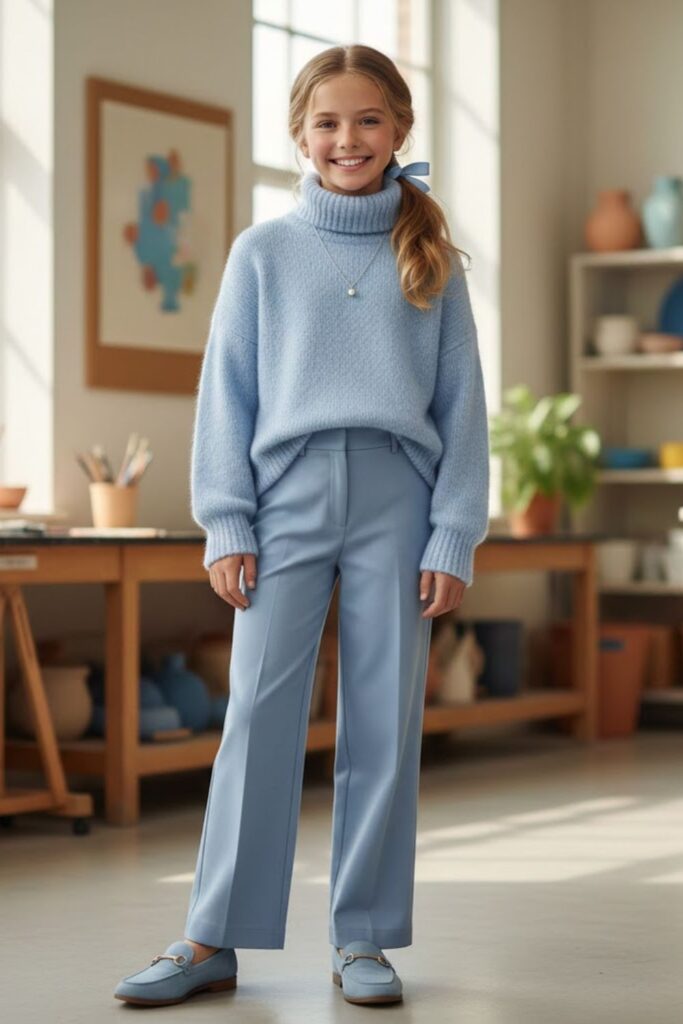 11. Monochrome Outfit in Soft Colors