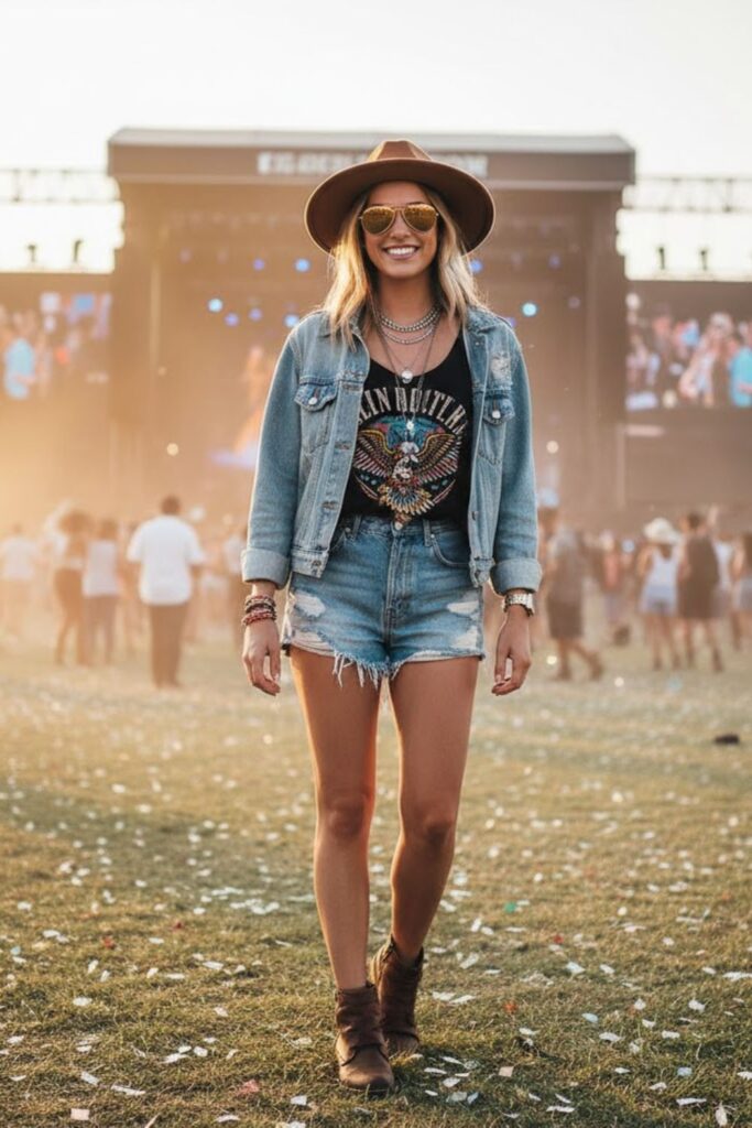 12. Denim on denim + graphic tank