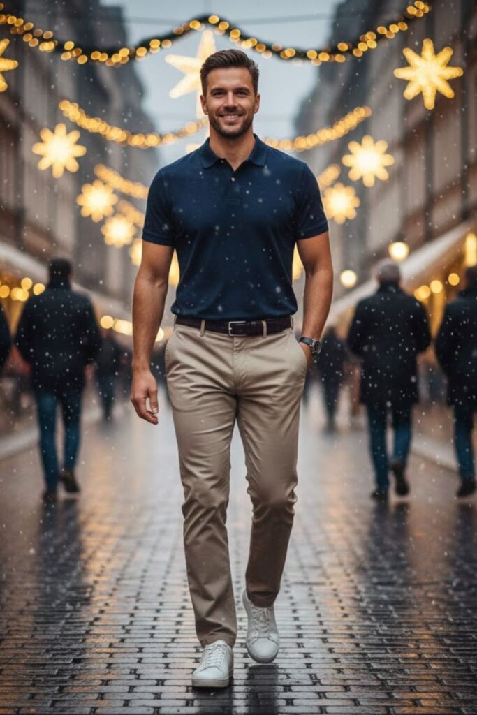 12. Polo Shirt with Tailored Trousers