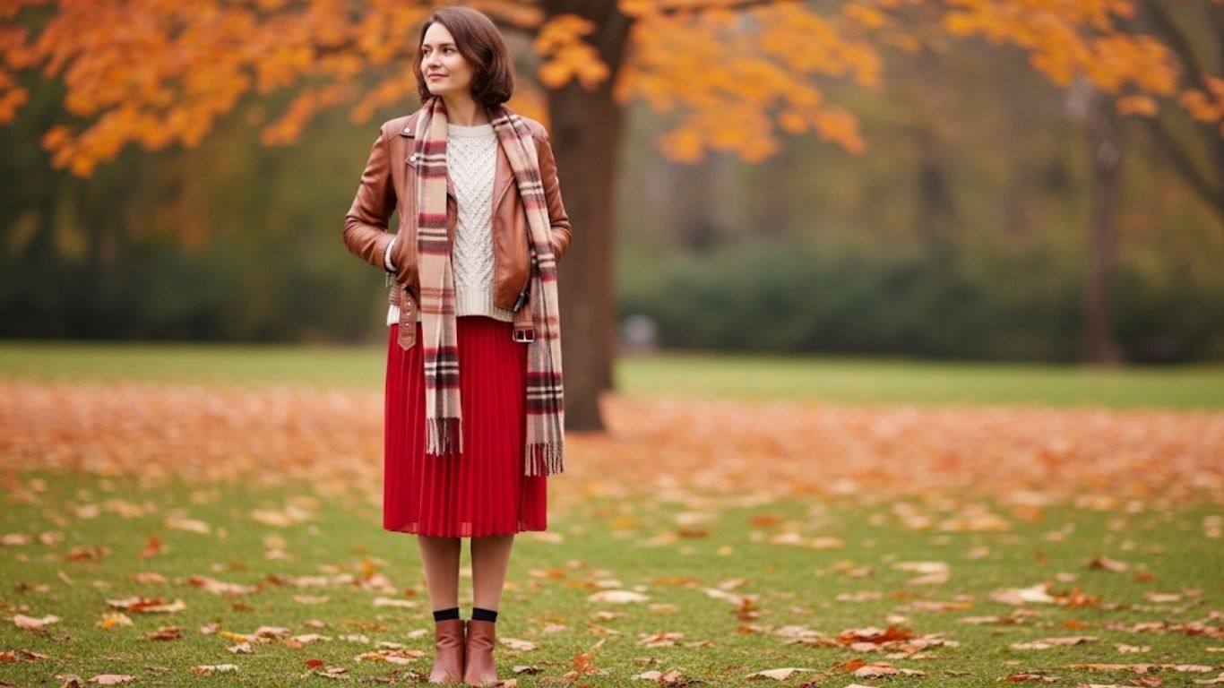 15 Red Skirt Fall Outfit Ideas for Chic and Cozy Autumn Looks