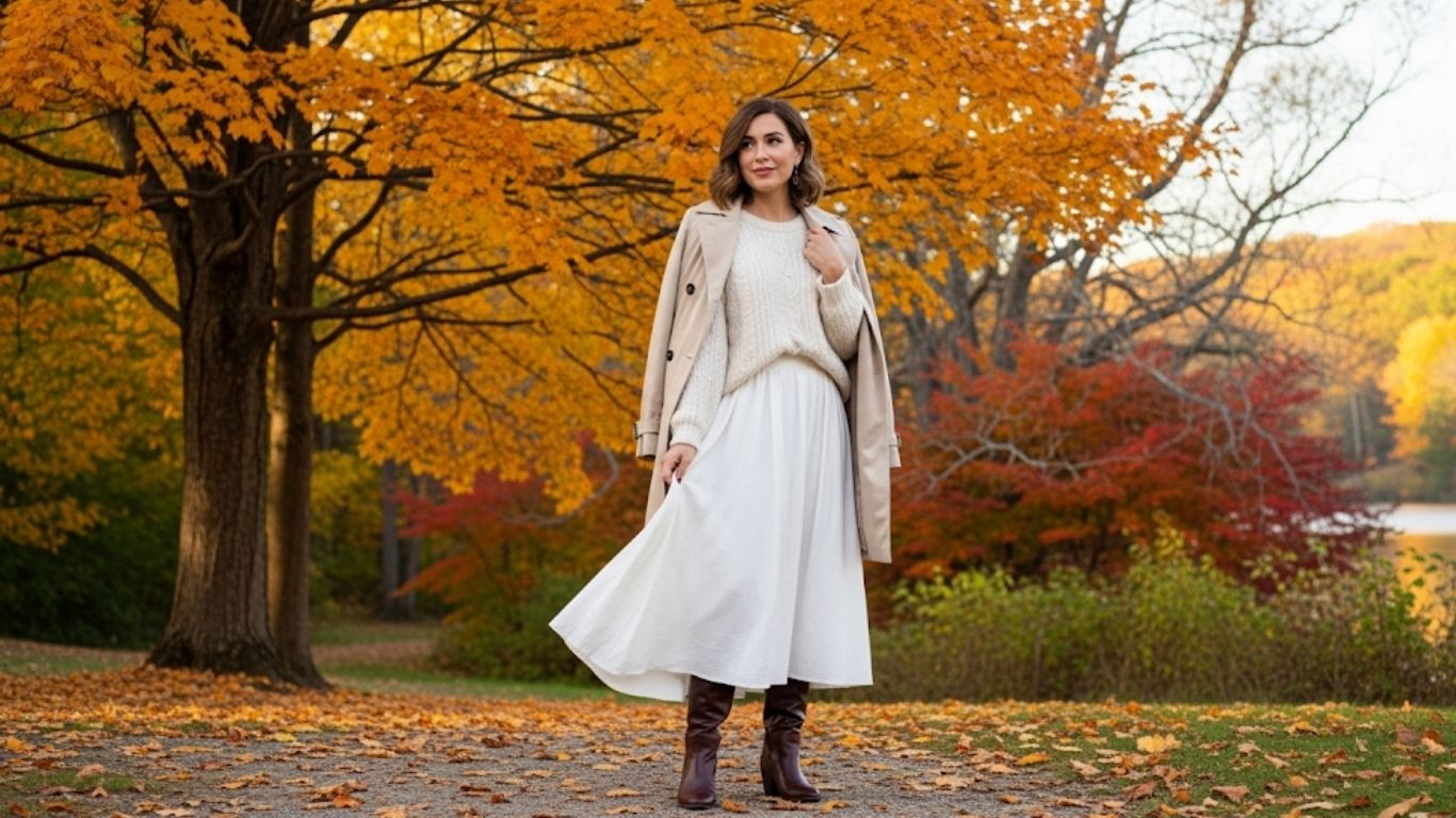 15 White Skirt Outfit Fall Ideas That Are Chic and Timeless