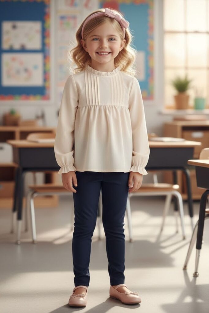 17. Soft Blouse with Dressy Leggings