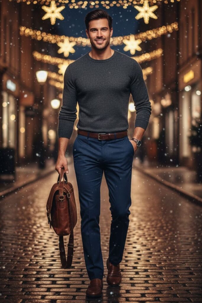 18. Knit Sweater with Dress Pants
