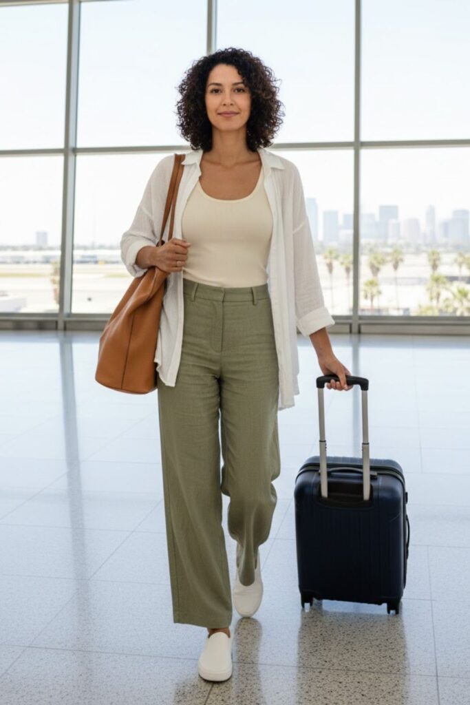 4. Tank Top and Wide Leg Pants Outfit