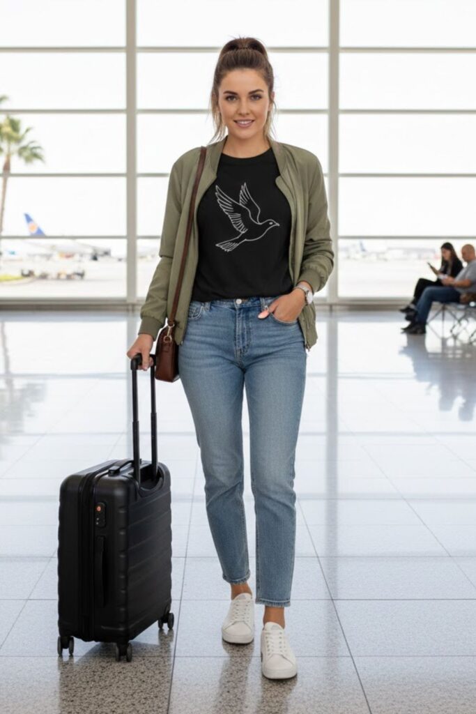 7. Graphic Tee with Straight Leg Jeans