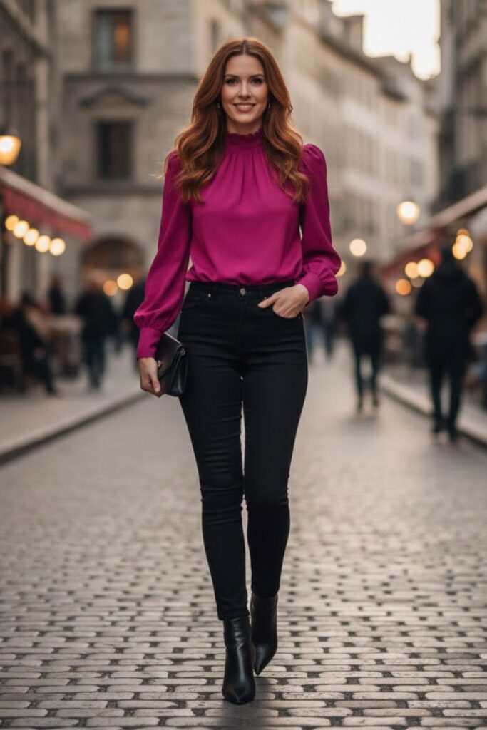 Black Jeans with Structured Top