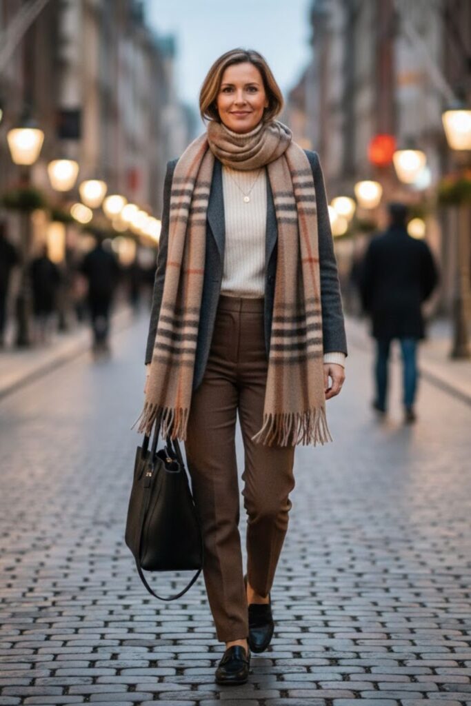 Blazer with Turtleneck and Trousers