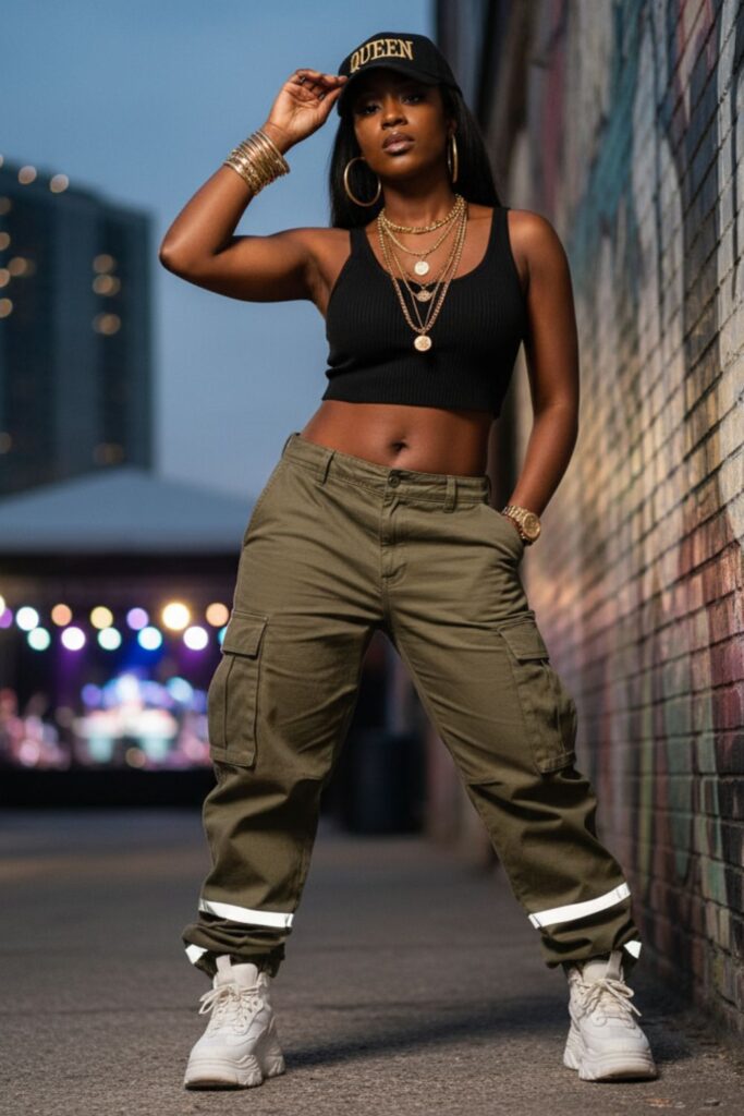 Crop Top with Cargo Pants