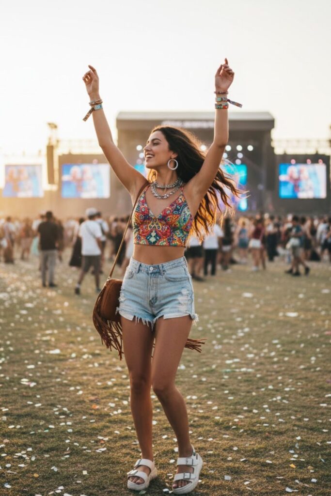 Crop Top with High-Waist Shorts