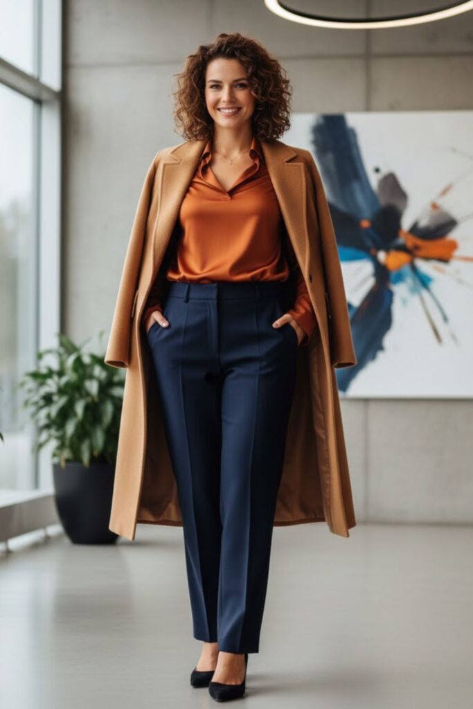 High-Waist Pants with Blouse