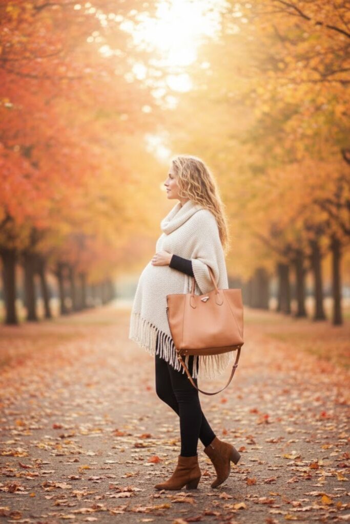 Knit Poncho with Leggings