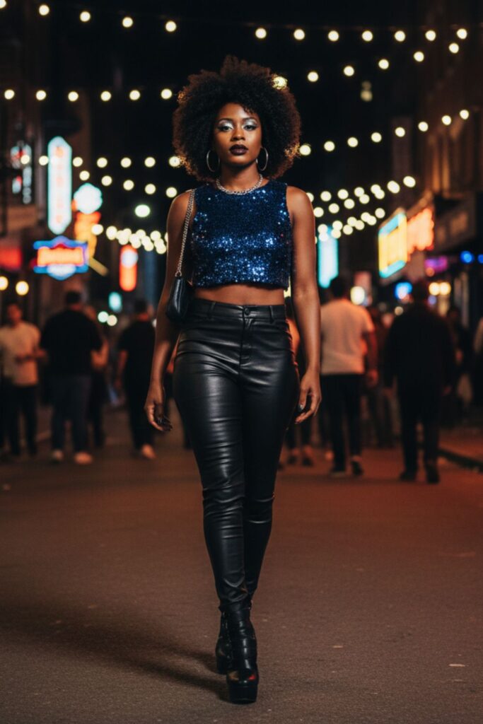 Leather Pants and Statement Top