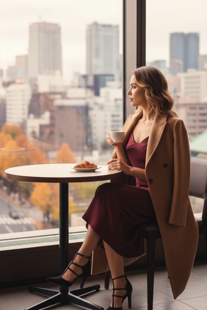 Long Coat with Slip Dress