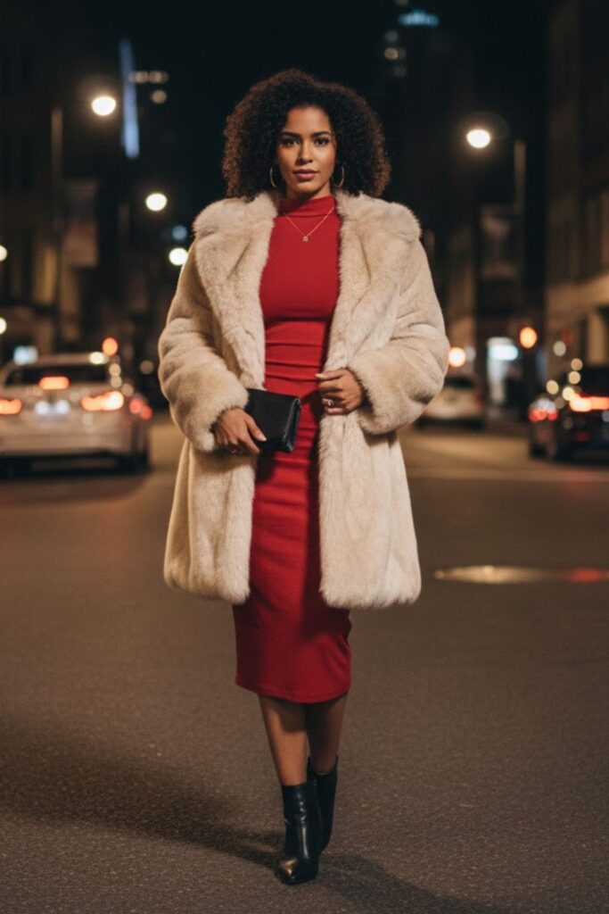 Long-Sleeve Bodycon Dress with Coat