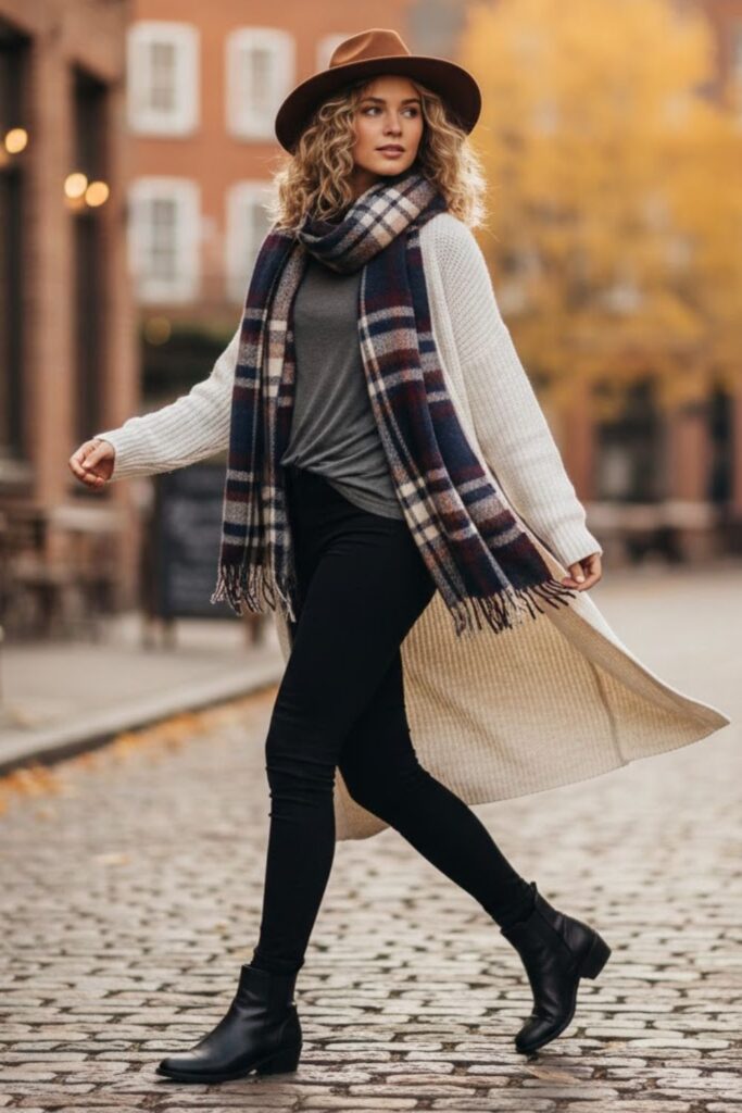 Longline Cardigan with Leggings