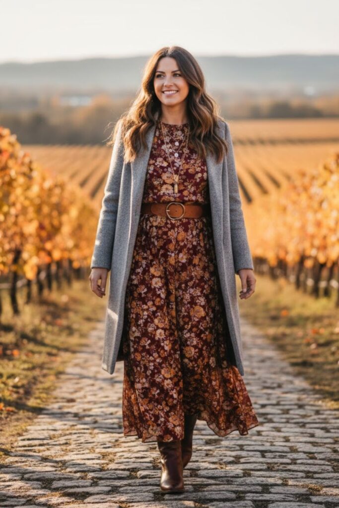 Maxi Dress with Leather Belt