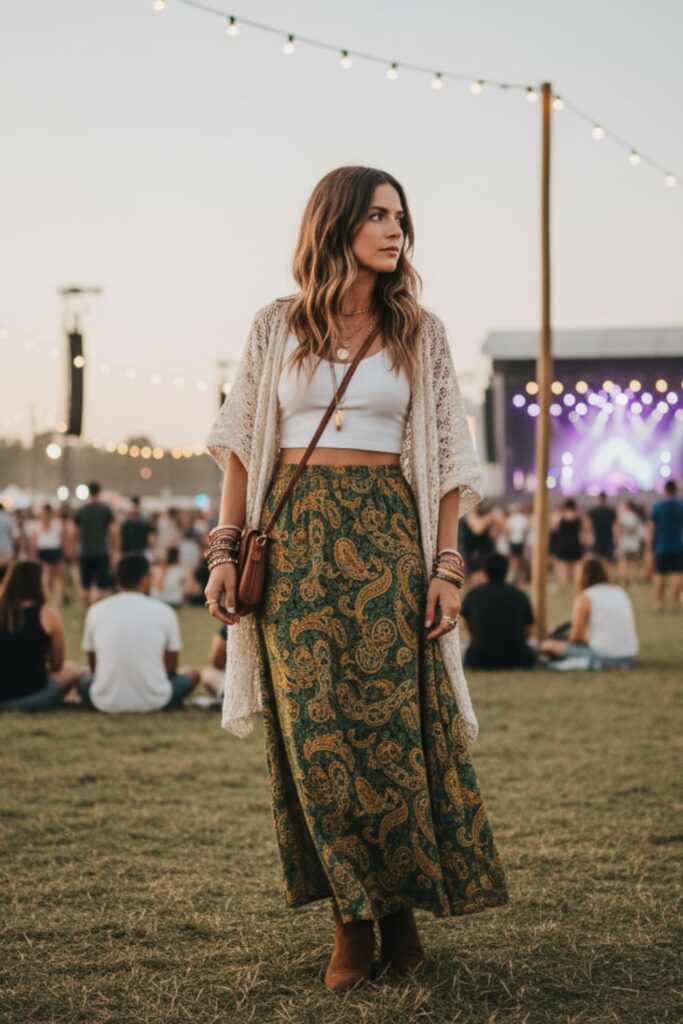 Maxi Skirt with Crop Top