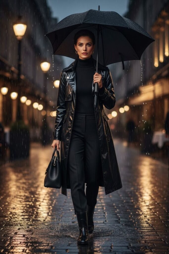 Monochrome Rainy Day Look