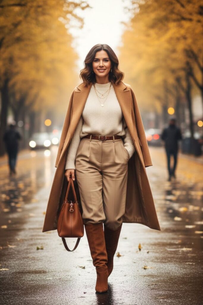Neutral Tones with Brown Boots