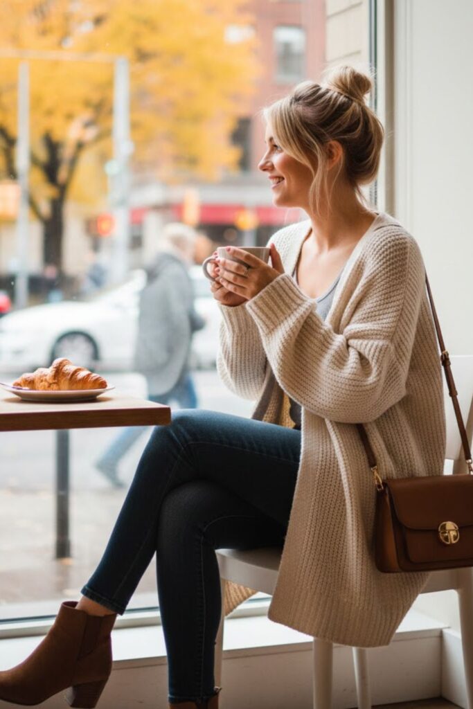 Oversized Cardigan with Skinny Jeans
