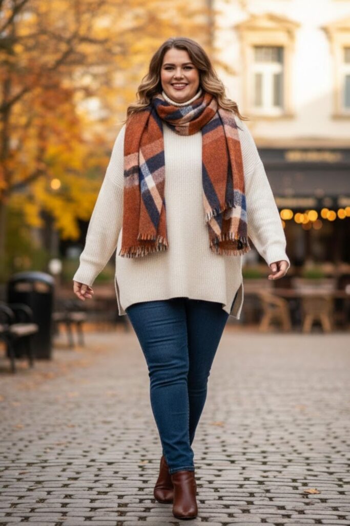 Oversized Knit Sweater with Skinny Jeans