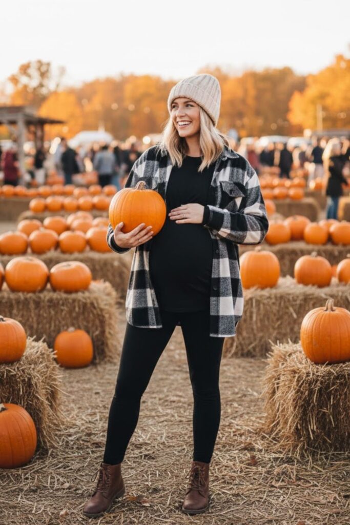 Plaid Shacket with Leggings