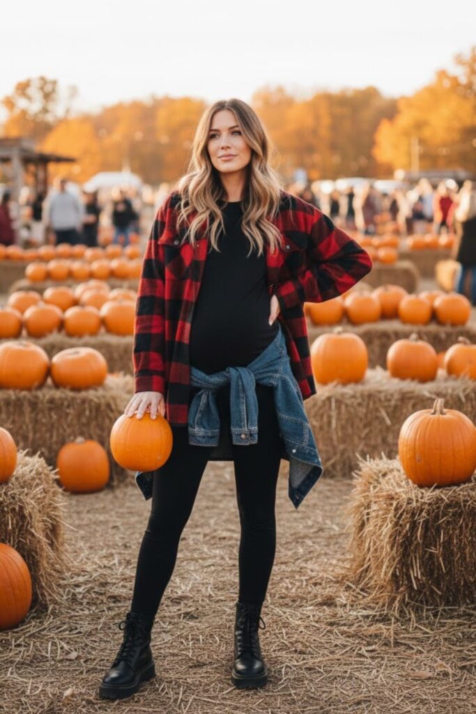 Plaid Shirt with Leggings