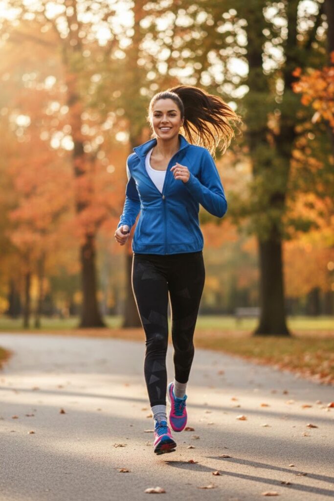 Quarter-Zip Pullover with Layered Tank and Leggings
