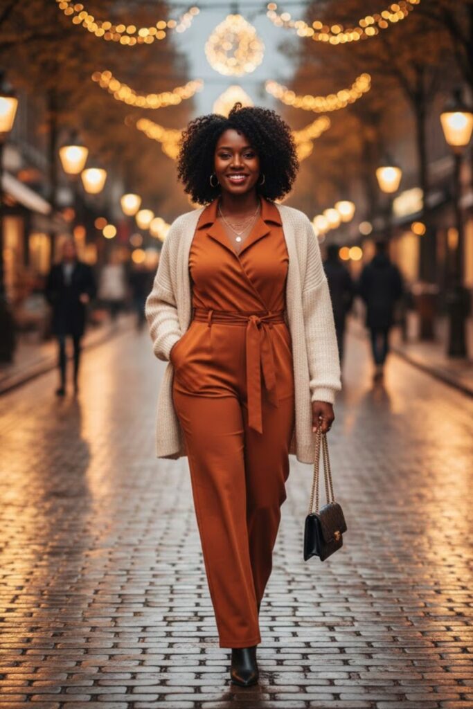 Rust-Colored Jumpsuit