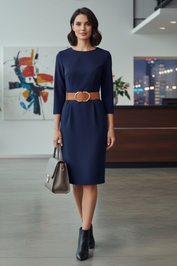 Shift Dress with Statement Belt