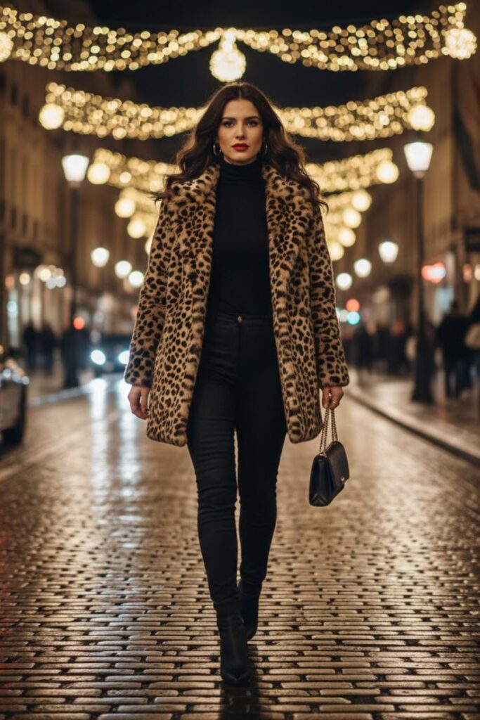 Statement Coat over Monochrome Outfit