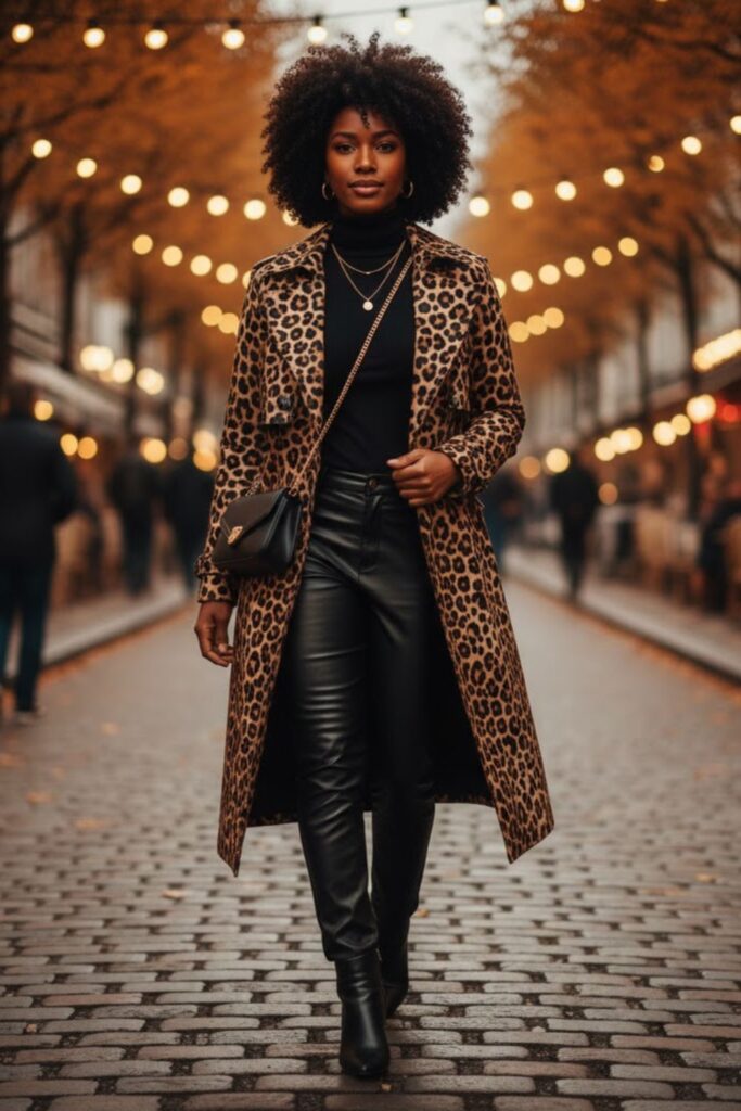 Statement Coat with All-Black Base