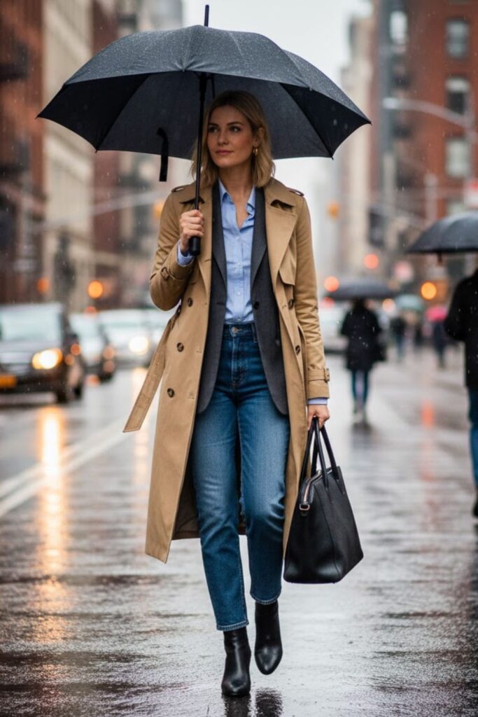 Straight-Leg Jeans with Blazer and Loafers