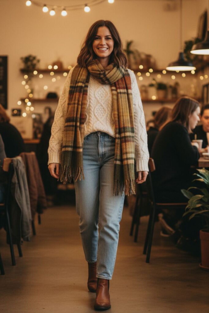 Straight-Leg Jeans with Cozy Sweater