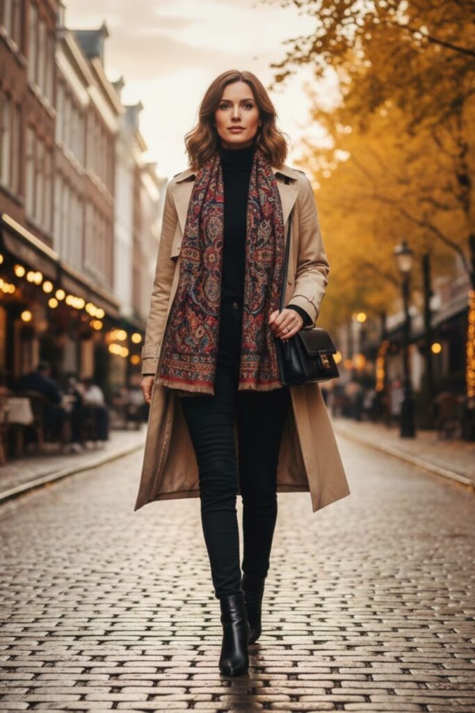 Trench Coat with Black Jeans