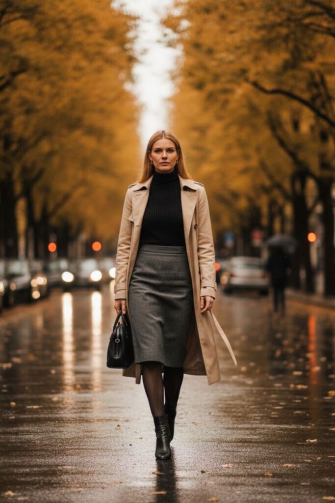 Turtleneck with Pencil Skirt
