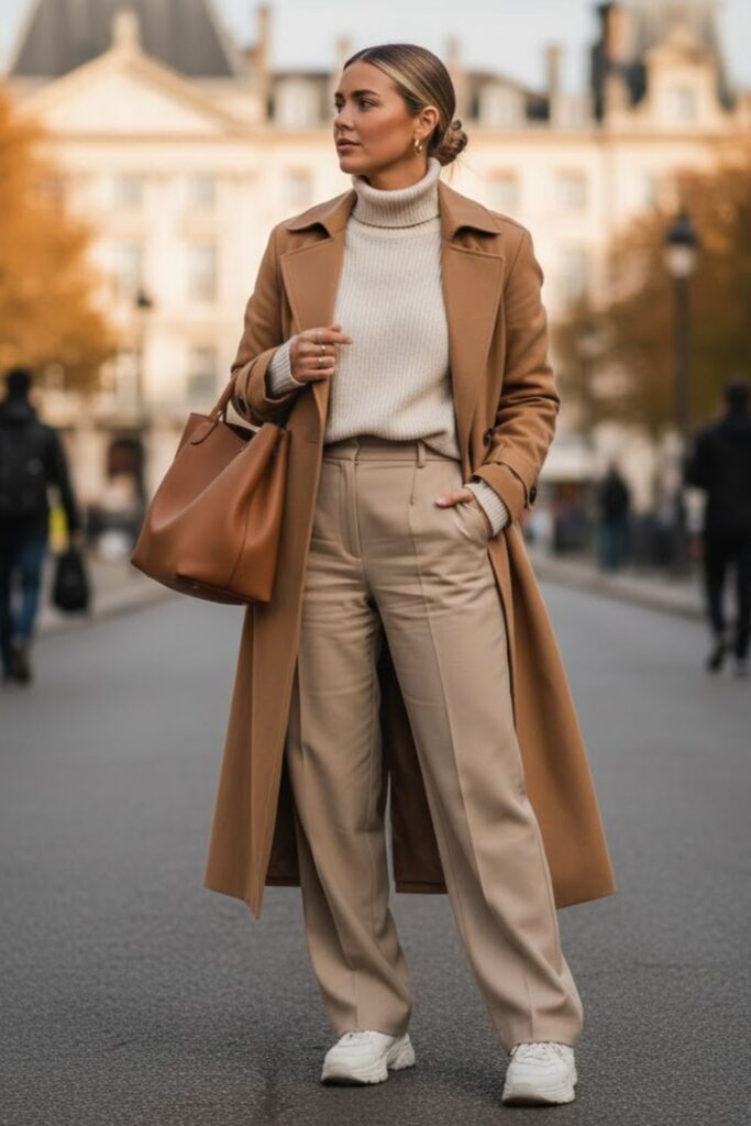Turtleneck with Wide-Leg Trousers