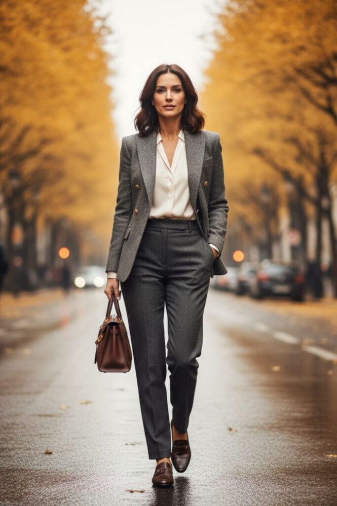 Tweed Blazer with Wool Trousers