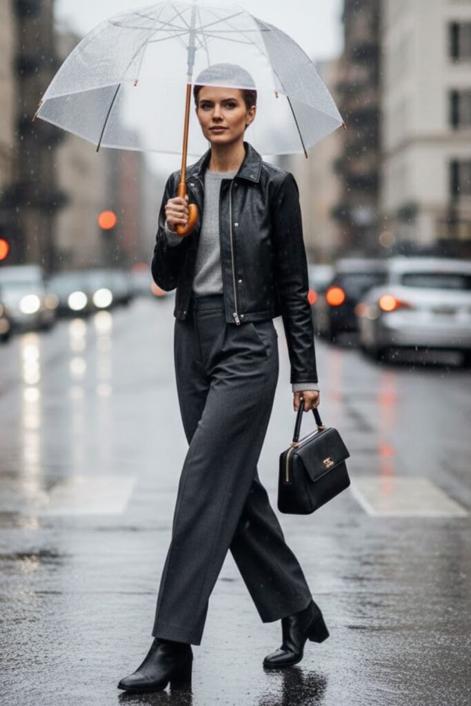 Wide-Leg Pants with Cropped Jacket