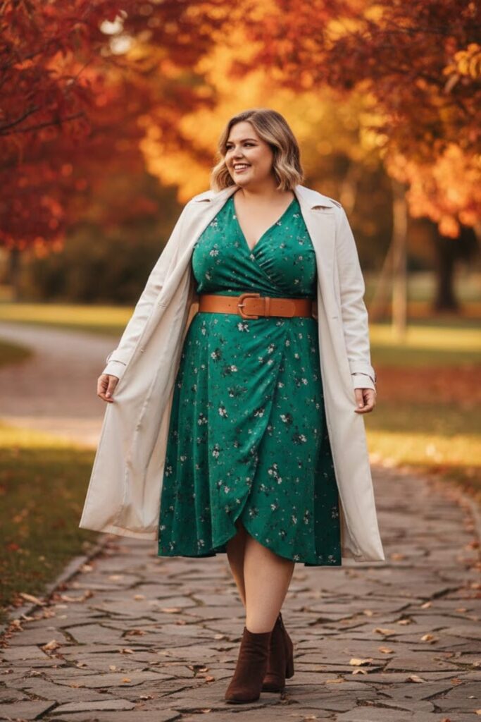 Wrap Dress with Ankle Boots