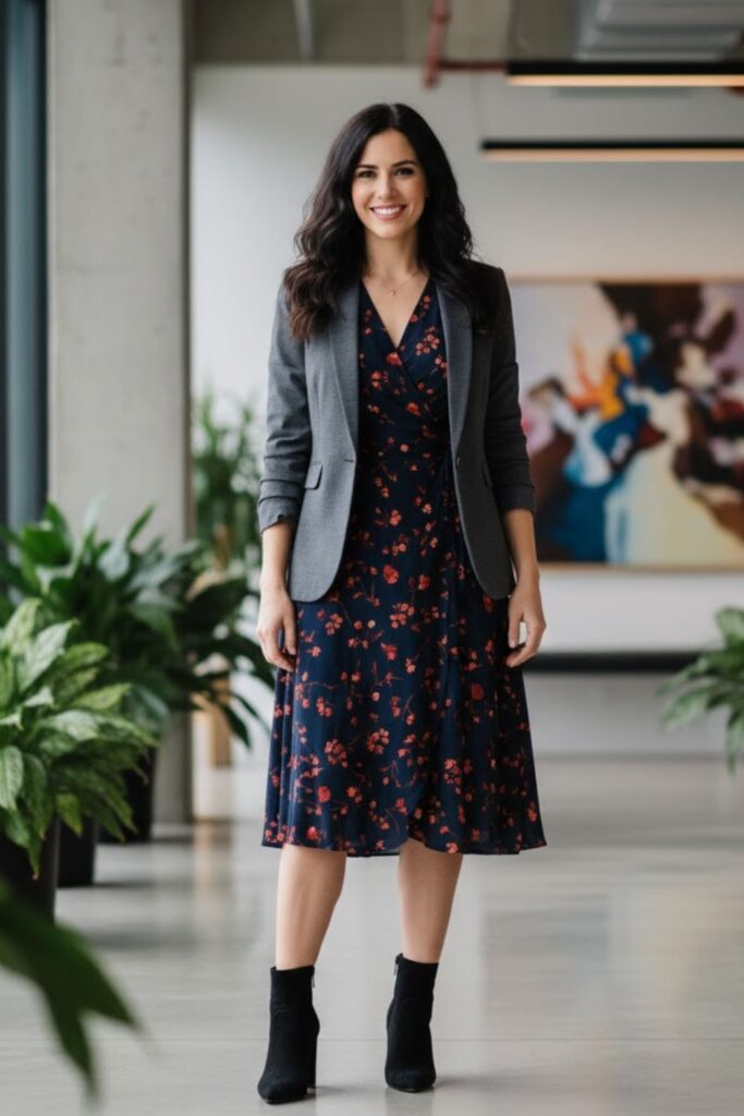 Wrap Dress with Blazer