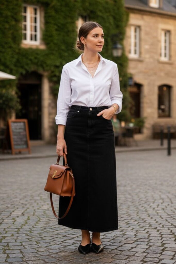 1. Classic Chic with a White Button-Down Shirt