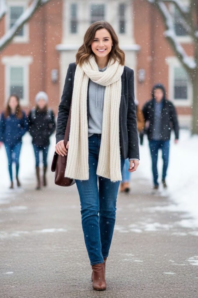 10. Blazer Over Hoodie and Jeans