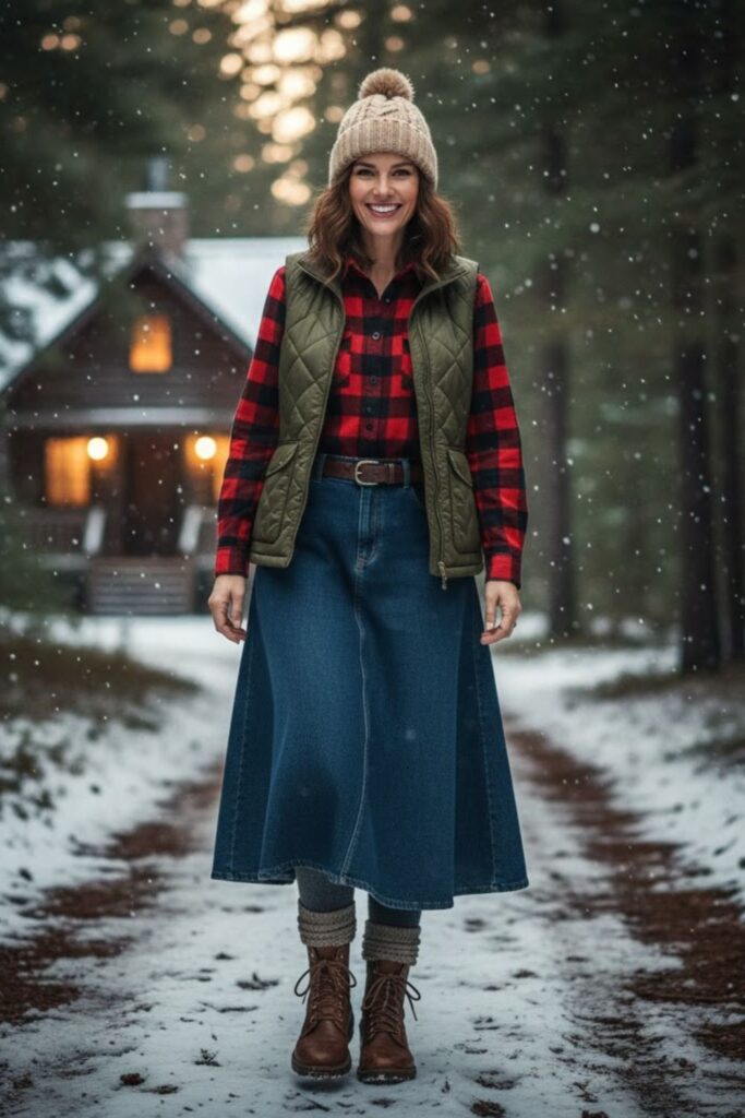 10. Flannel Shirt and Quilted Vest