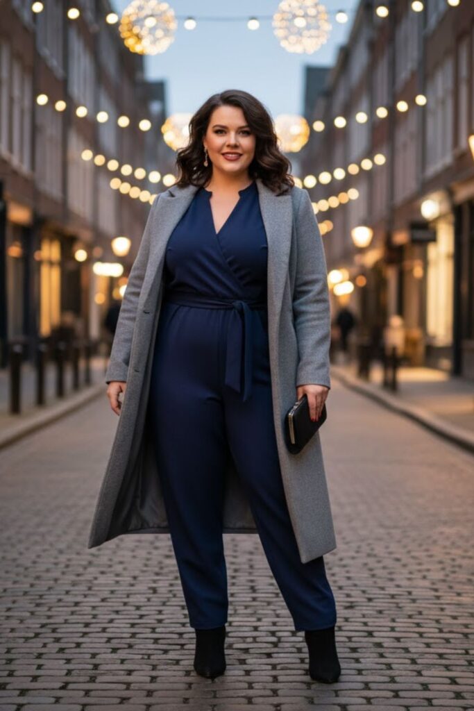10. Jumpsuit with Belt and Coat