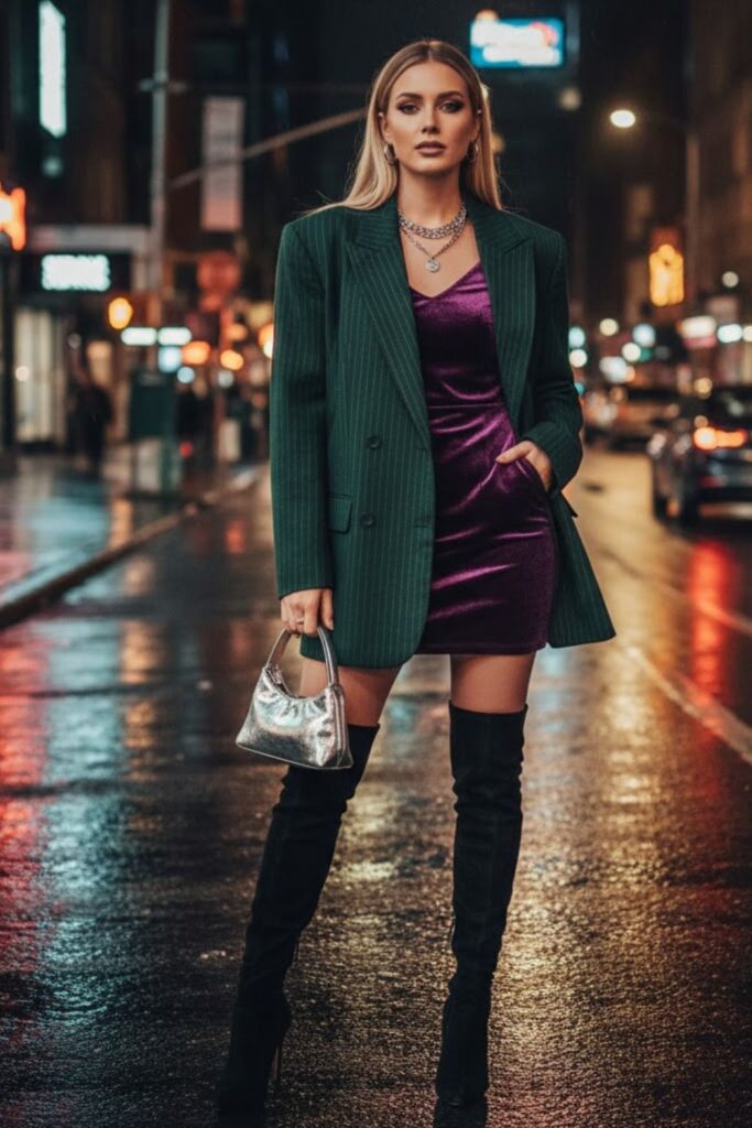 10. Oversized Blazer and Mini Dress