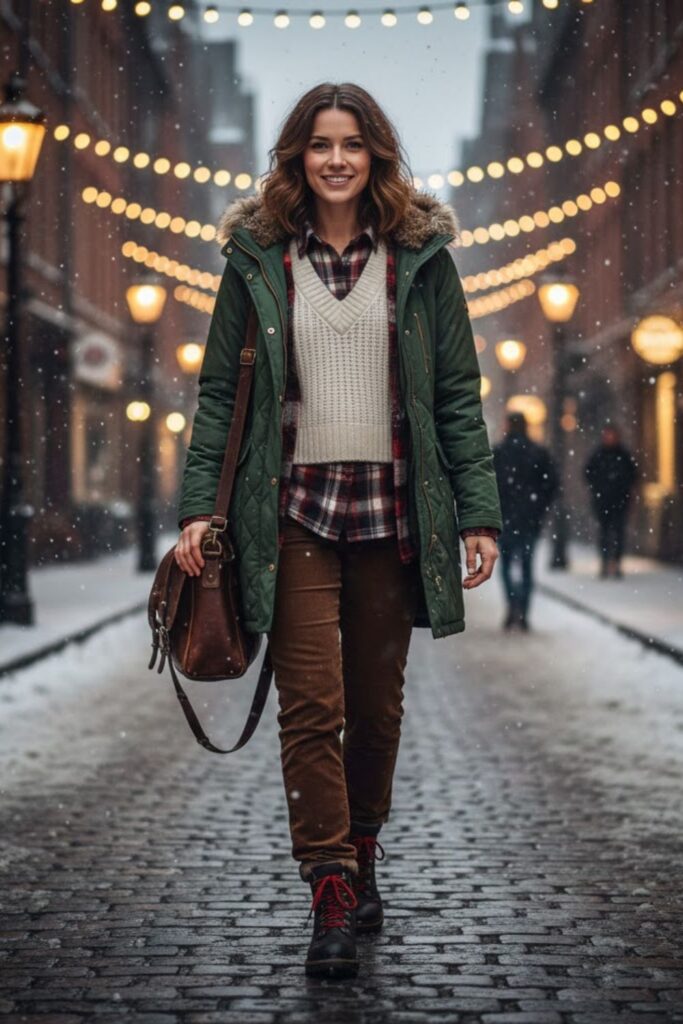 10. Plaid Shirt with Sweater Vest