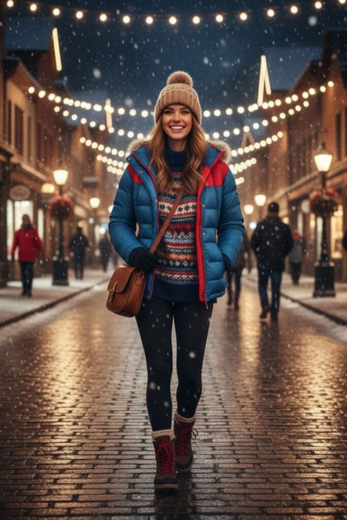 10. Ski Sweater with Leggings and Boots