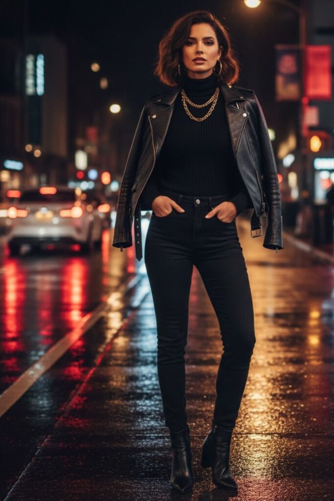 11. All-Black Chic Look
